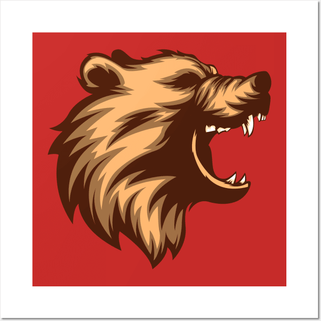 Screaming Bear Wall Art by Shirtbubble